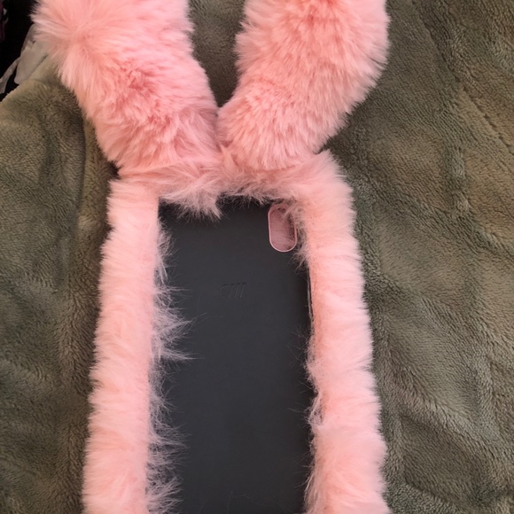 iPhone X Fluffy Bunny Case - Picture 2 of 2